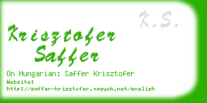 krisztofer saffer business card